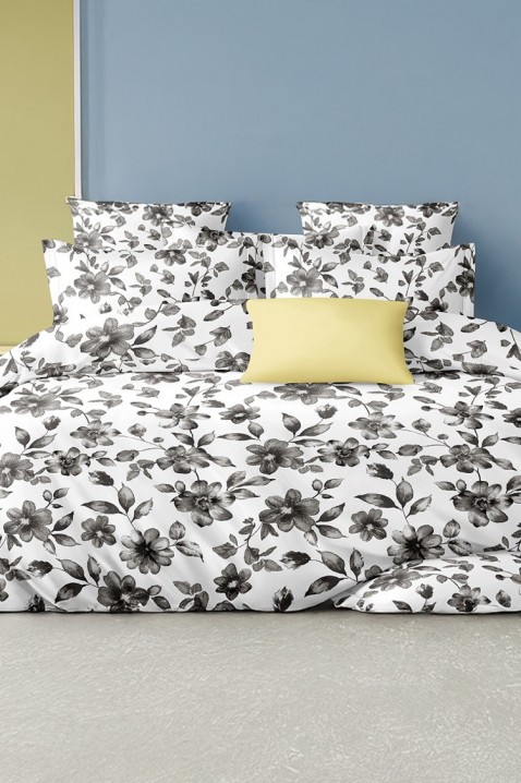 Lenjerie de pat XIRMONA 200x220 cm bumbac 4 piese, Culoare: alb, IVET.RO - Reduceri de până la -80%