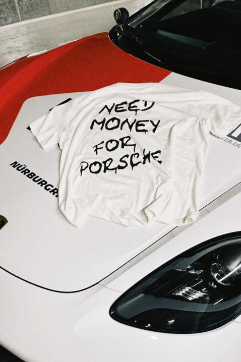 Tricou bărbați NEED MONEY FOR PORSCHE, Culoare: alb, IVET.RO - Reduceri de până la -80%
