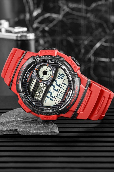 Ceas pentru bărbați CASIO AE-1000W-4AVDF, Culoare: roșu, IVET.RO - Reduceri de până la -80%