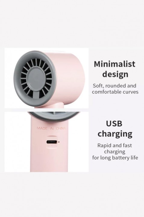 Ventilator mini manual ROBY PINK, Culoare: roz, IVET.RO - Reduceri de până la -80%