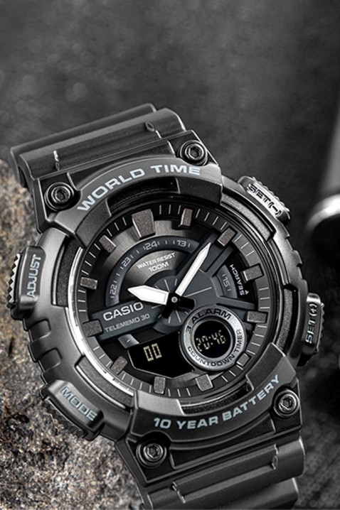 Ceas pentru bărbați CASIO AEQ-110W-1BVDF, Culoare: negru, IVET.RO - Reduceri de până la -80%
