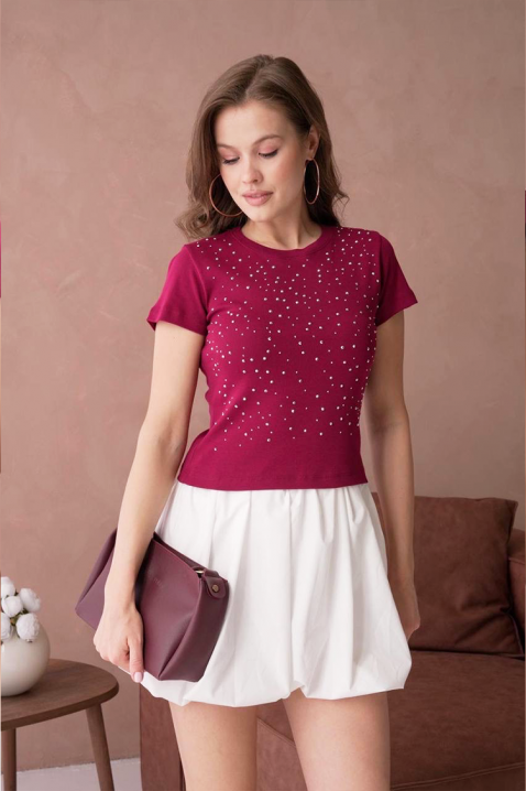 Tricou RAVIKA BORDO, Culoare: bordo, IVET.RO - Reduceri de până la -80%
