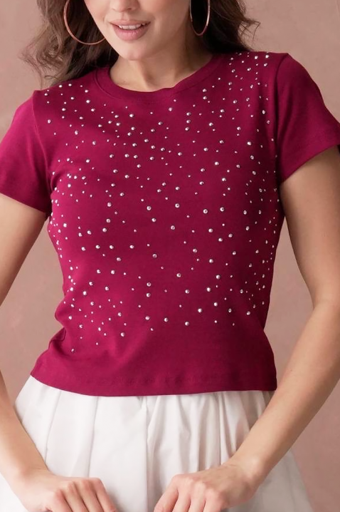 Tricou RAVIKA BORDO, Culoare: bordo, IVET.RO - Reduceri de până la -80%
