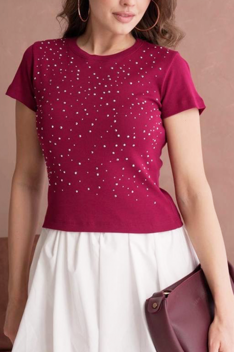 Tricou RAVIKA BORDO, Culoare: bordo, IVET.RO - Reduceri de până la -80%