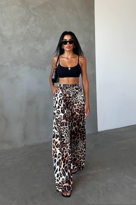 Pantaloni BORSILZA BROWN, Culoare: leopard, IVET.RO - Reduceri de până la -80%