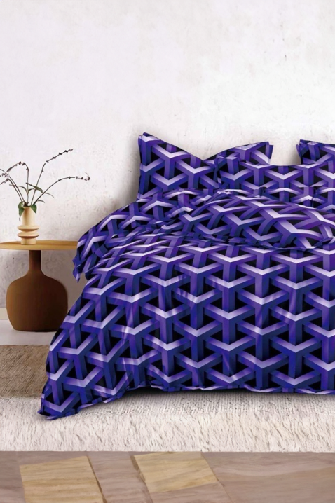 Lenjerie de pat RUNEXA 200x220 cm bumbac 4 piese, Culoare: lila, IVET.RO - Reduceri de până la -80%