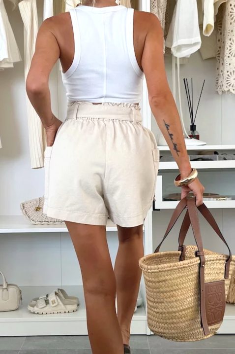 Pantaloni scurți BILIRVA, Culoare: ecru, IVET.RO - Reduceri de până la -80%