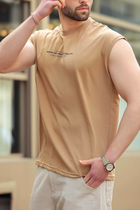 Tricou bărbați RELZAN BEIGE, Culoare: bej, IVET.RO - Reduceri de până la -80%