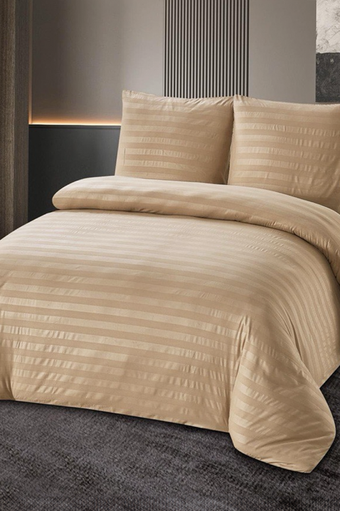 Lenjerie de pat KRONESA BEIGE 200x220 cm bumbac - 3 piese, Culoare: bej, IVET.RO - Reduceri de până la -80%