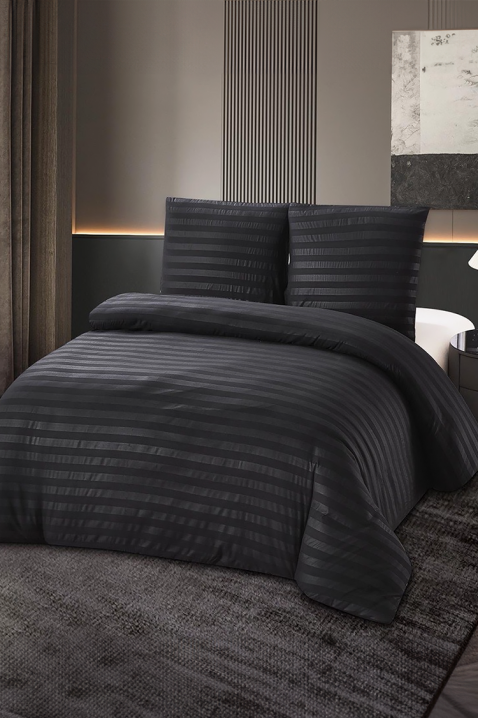Lenjerie de pat KRONESA BLACK 200x220 cm bumbac - 3 piese, Culoare: negru, IVET.RO - Reduceri de până la -80%