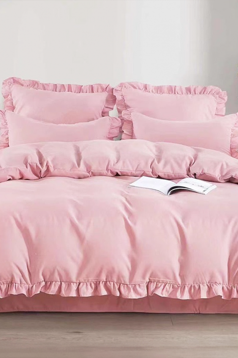 Lenjerie de pat CANVELA PINK 200x220 cm bumbac 4 piese, Culoare: roz, IVET.RO - Reduceri de până la -80%