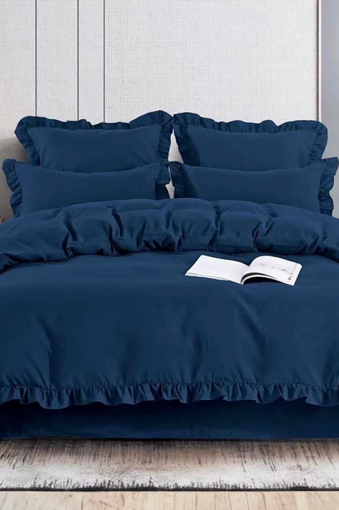 Lenjerie de pat CANVELA NAVY 160x200 cm bumbac 4 piese, Culoare: bleumarin, IVET.RO - Reduceri de până la -80%