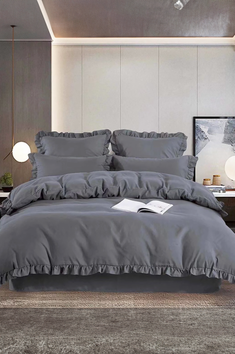 Lenjerie de pat CANVELA GREY 160x200 cm bumbac 4 piese, Culoare: gri, IVET.RO - Reduceri de până la -80%