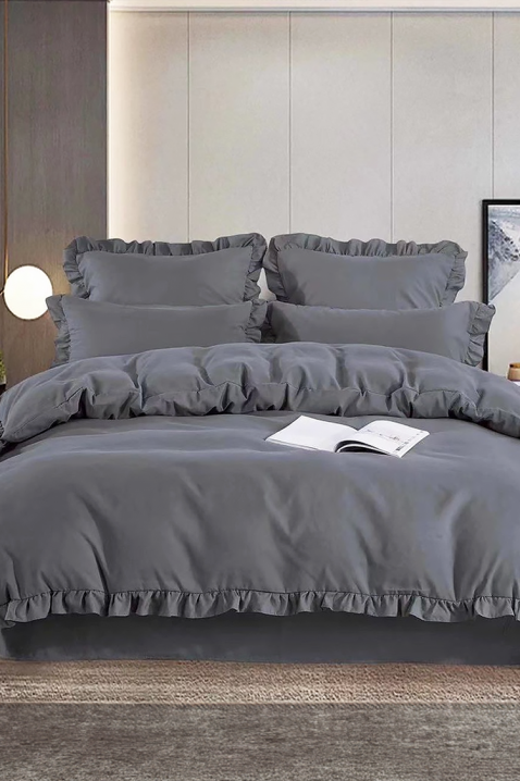 Lenjerie de pat CANVELA GREY 160x200 cm bumbac 4 piese, Culoare: gri, IVET.RO - Reduceri de până la -80%