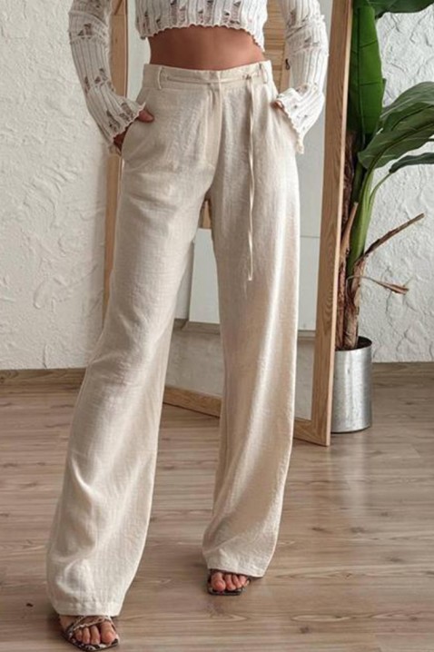 Pantaloni MASMERIYA, Culoare: ecru, IVET.RO - Reduceri de până la -80%