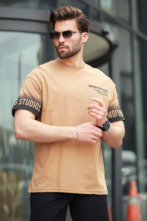 Tricou bărbați SHELVO BEIGE, Culoare: bej, IVET.RO - Reduceri de până la -80%
