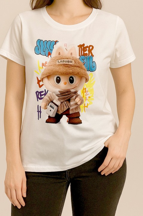Tricou LABUBU HAT WHITE, Culoare: alb, IVET.RO - Reduceri de până la -80%