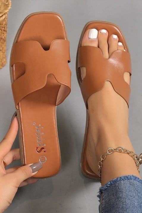 Papuci damă HERMESINA BROWN, Culoare: maro, IVET.RO - Reduceri de până la -80%
