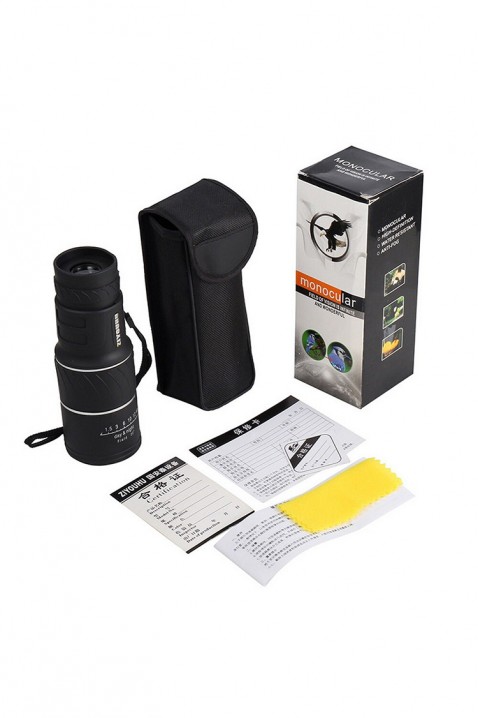 Telescop monocular cu suport pentru telefon și trepied DROLGY, Culoare: negru, IVET.RO - Reduceri de până la -80%