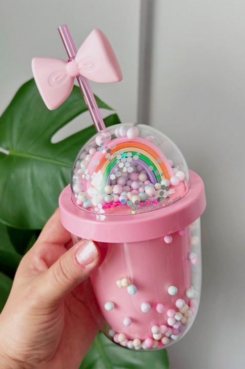 Pahar pentru apă cu pai TRULMY PINK - 500 ml, Culoare: roz, IVET.RO - Reduceri de până la -80%