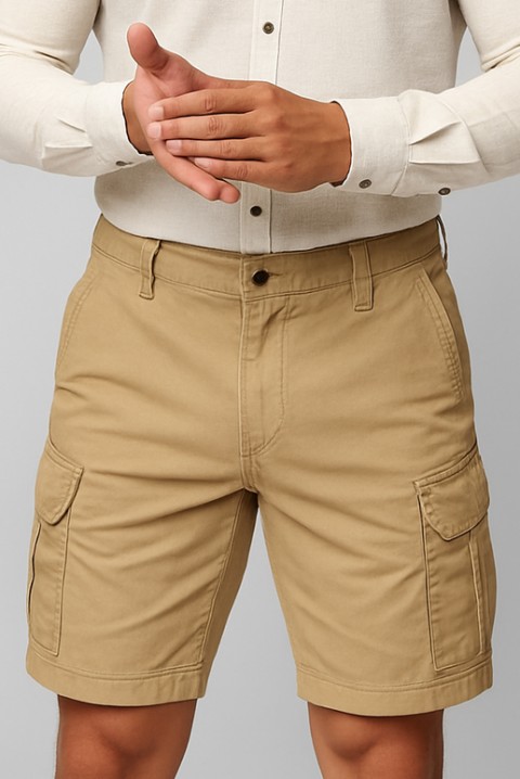 Pantaloni scurți pentru bărbați ROLJO BEIGE, Culoare: bej, IVET.RO - Reduceri de până la -80%
