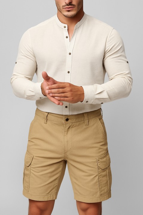 Pantaloni scurți pentru bărbați ROLJO BEIGE, Culoare: bej, IVET.RO - Reduceri de până la -80%