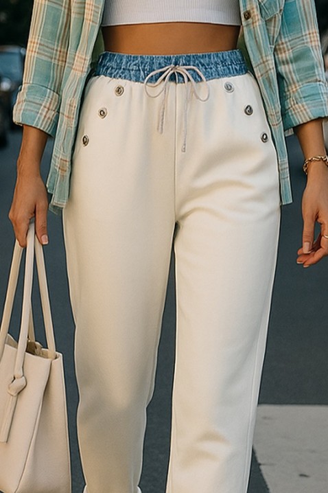 Pantaloni DENVILA WHITE, Culoare: alb, IVET.RO - Reduceri de până la -80%