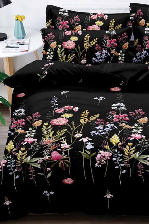 Lenjerie de pat MOFREVA 200x220 cm bumbac 4 piese, Culoare: negru, IVET.RO - Reduceri de până la -80%