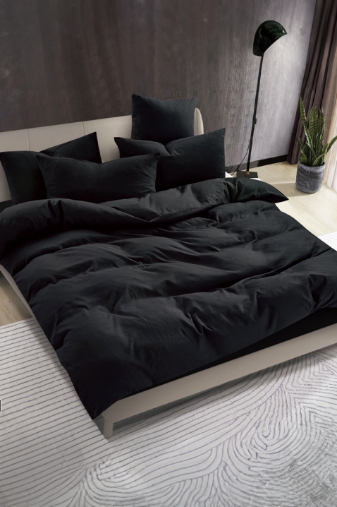 Lenjerie de pat SOLPESA BLACK 200x220 cm bumbac 3 piese, Culoare: negru, IVET.RO - Reduceri de până la -80%