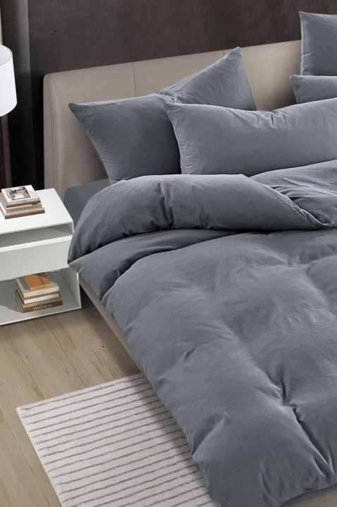 Lenjerie de pat SOLPESA GREY 200x220 cm bumbac 3 piese, Culoare: gri, IVET.RO - Reduceri de până la -80%
