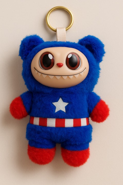 Pandantiv de pluș LABUBU CAPTAIN AMERICA, Culoare: albastru, IVET.RO - Reduceri de până la -80%