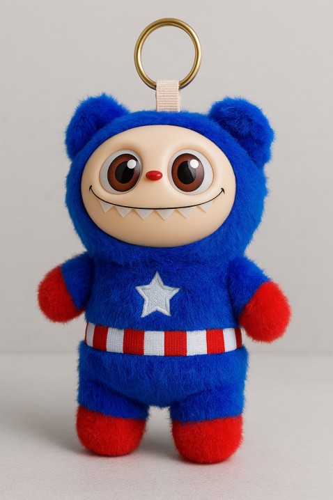 Pandantiv de pluș LABUBU CAPTAIN AMERICA, Culoare: albastru, IVET.RO - Reduceri de până la -80%