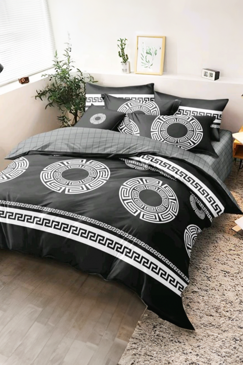 Lenjerie de pat PLOHERA BLACK 200x220 cm bumbac 4 piese, Culoare: negru, IVET.RO - Reduceri de până la -80%