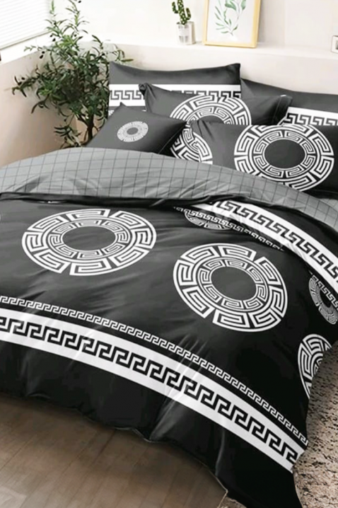 Lenjerie de pat PLOHERA BLACK 200x220 cm bumbac 4 piese, Culoare: negru, IVET.RO - Reduceri de până la -80%