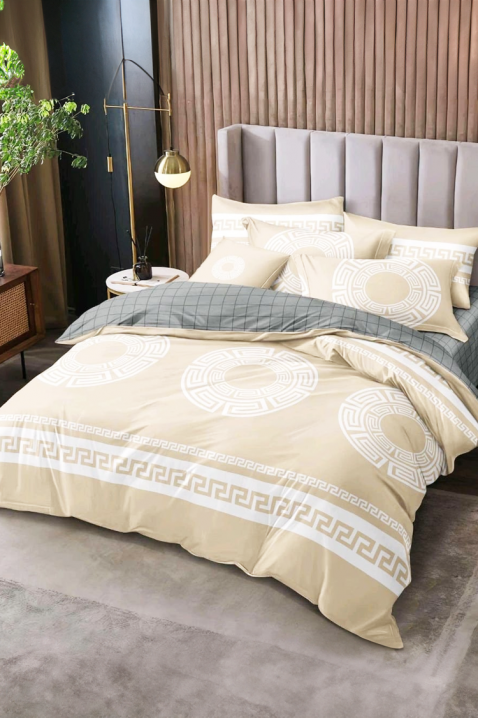 Lenjerie de pat PLOHERA BEIGE 200x220 cm bumbac 4 piese, Culoare: bej, IVET.RO - Reduceri de până la -80%