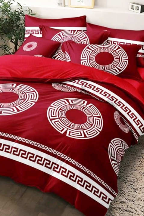 Lenjerie de pat PLOHERA RED 200x220 cm bumbac 4 piese, Culoare: roșu, IVET.RO - Reduceri de până la -80%