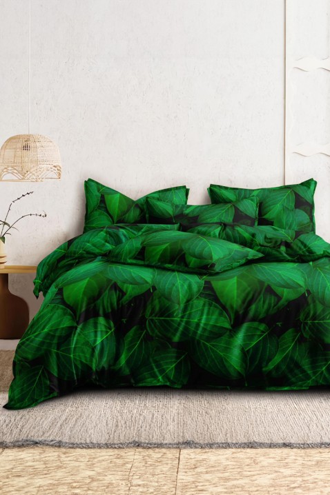 Lenjerie de pat TIOPELGA 200x220 cm bumbac 4 piese, Culoare: verde, IVET.RO - Reduceri de până la -80%