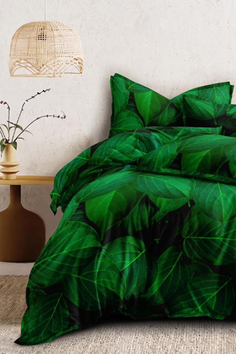 Lenjerie de pat TIOPELGA 200x220 cm bumbac 4 piese, Culoare: verde, IVET.RO - Reduceri de până la -80%