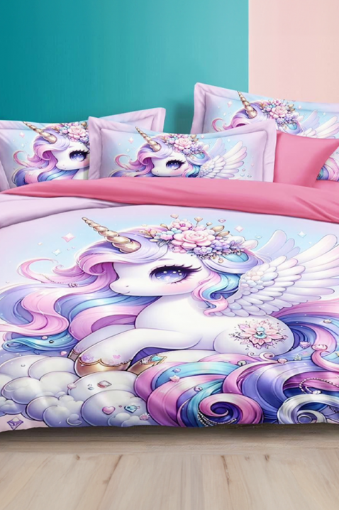 Lenjerie de pat UNICORN 160x200 cm bumbac 3 piese, Culoare: multicolor, IVET.RO - Reduceri de până la -80%