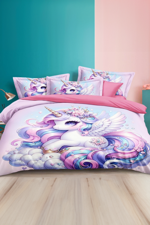 Lenjerie de pat UNICORN 160x200 cm bumbac 3 piese, Culoare: multicolor, IVET.RO - Reduceri de până la -80%