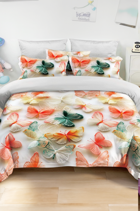 Lenjerie de pat BUTTERFLY 160x200 cm bumbac 3 piese, Culoare: multicolor, IVET.RO - Reduceri de până la -80%