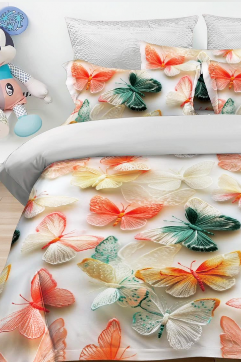 Lenjerie de pat BUTTERFLY 160x200 cm bumbac 3 piese, Culoare: multicolor, IVET.RO - Reduceri de până la -80%