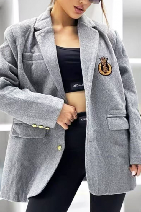 Sacou DESILENA GREY, Culoare: gri, IVET.RO - Reduceri de până la -80%