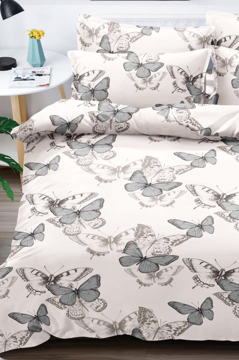 Lenjerie de pat LEONEFA 200x220 cm bumbac 3 piese, Culoare: alb, IVET.RO - Reduceri de până la -80%
