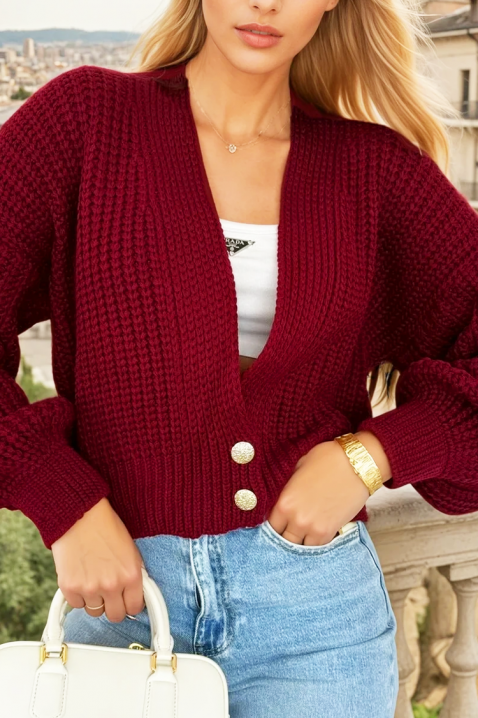 Cardigan VLANENA BORDO, Culoare: bordo, IVET.RO - Reduceri de până la -80%