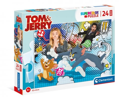 Puzzle pentru copii Clementoni cu 24 de piese maxi - Tom și JerryIVET.RO - Reduceri de până la -80%