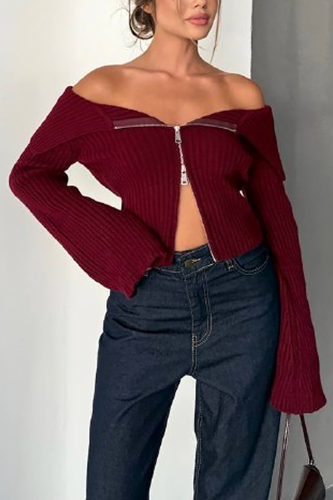Cardigan TREMORDA BORDO, Culoare: bordo, IVET.RO - Reduceri de până la -80%