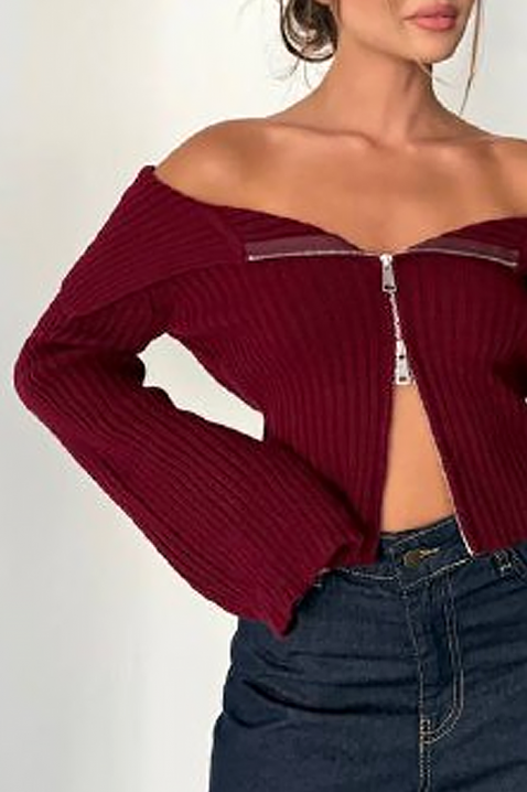 Cardigan TREMORDA BORDO, Culoare: bordo, IVET.RO - Reduceri de până la -80%