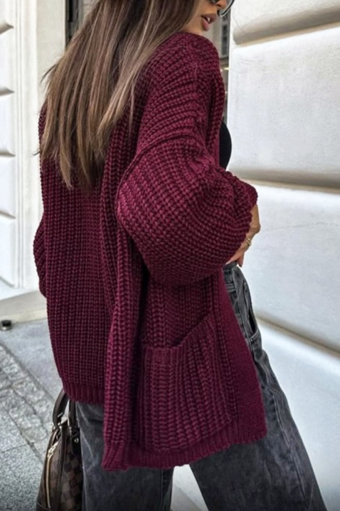 Cardigan DRONBINA, Culoare: bordo, IVET.RO - Reduceri de până la -80%
