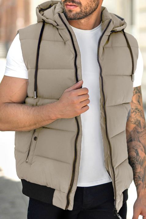 Vestă bărbați MAKROZO BEIGE, Culoare: bej, IVET.RO - Reduceri de până la -80%